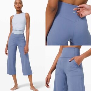 Lululemon‎ Align Wide Leg Crop Pants Water Drop Blue Womens Sz 14 Yoga High Rise
